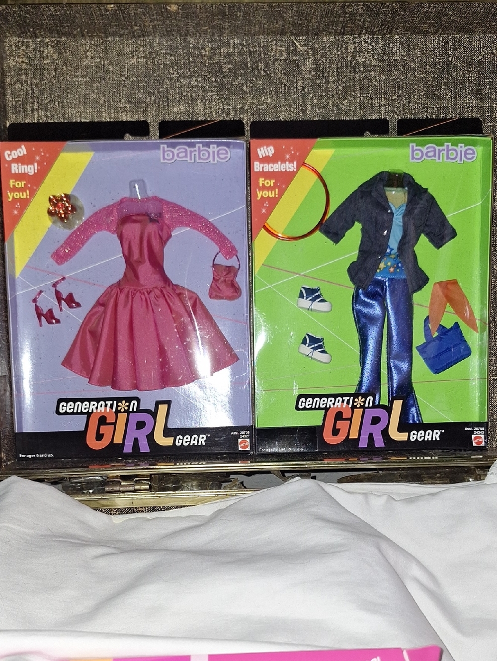Barbie Generation Girl 1999 Fashion Pack Pink Dress & Blue Shimmer Outfit 2 Set